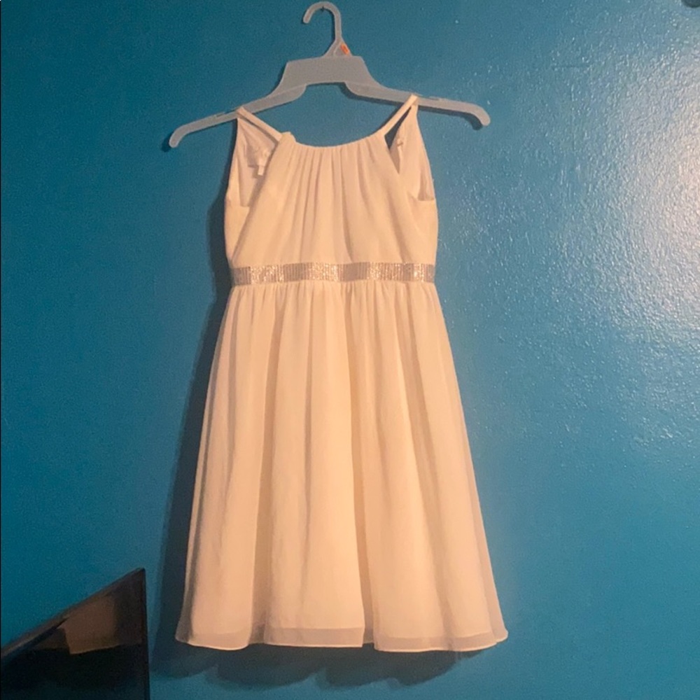 White and diamond bridesmaids dress